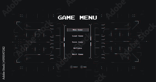 Futuristic Vector HUD Interface Screen Design. Sci-Fi Virtual Reality Technology View Display