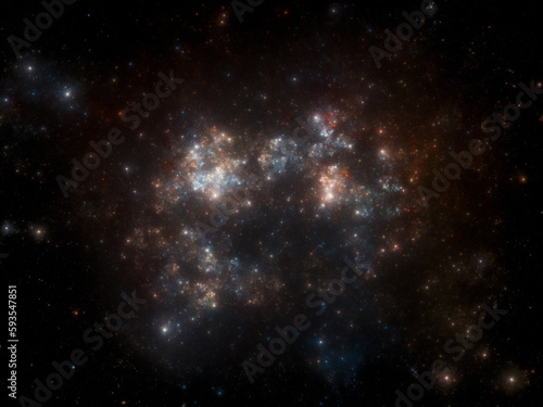 Starry outer space background texture . Colorful Starry Night Sky Outer Space background © kramynina