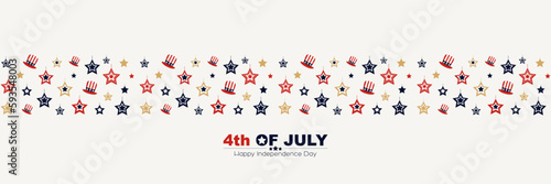4th of July banner. Modern minimal design.