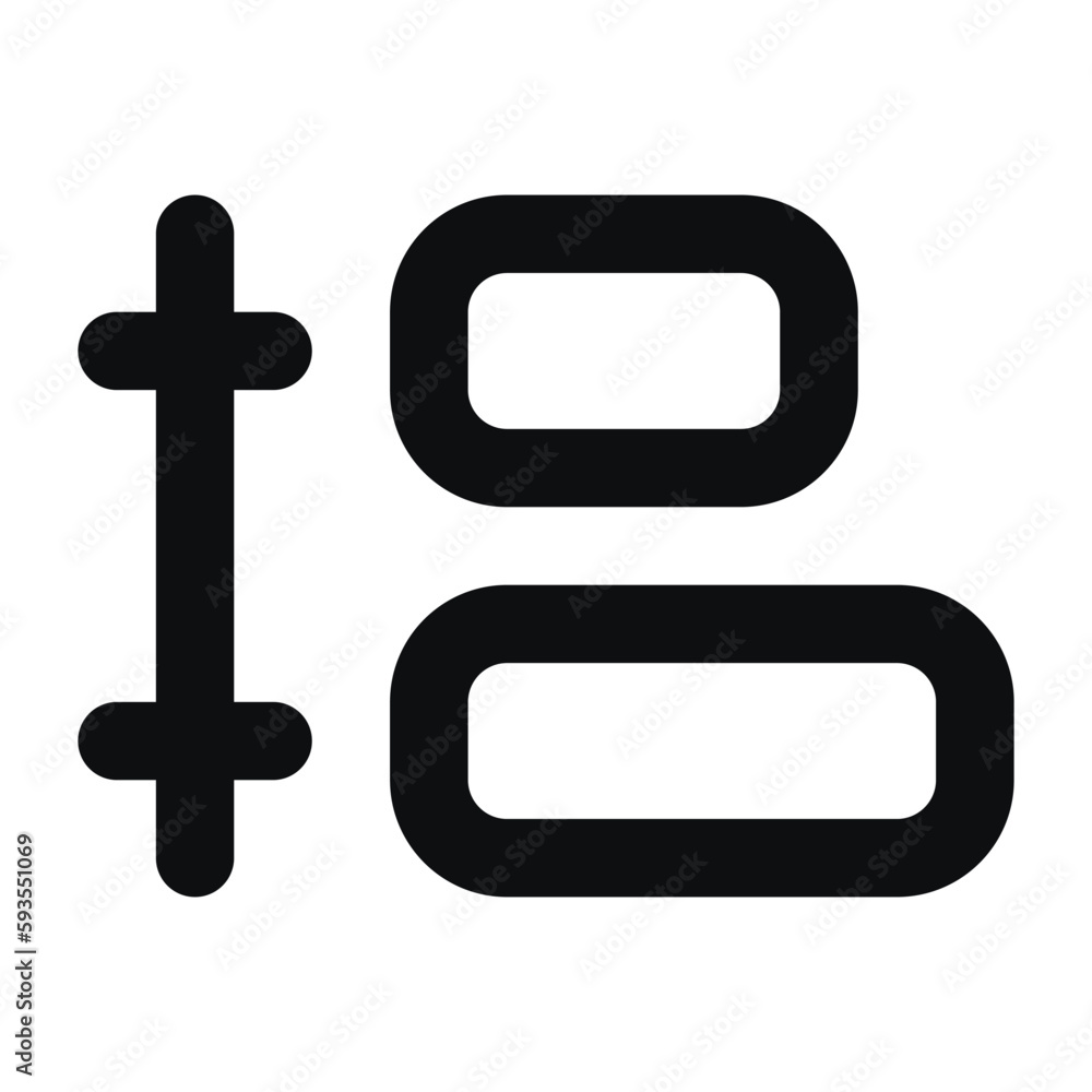 Obraz premium horizontal distribute left icon