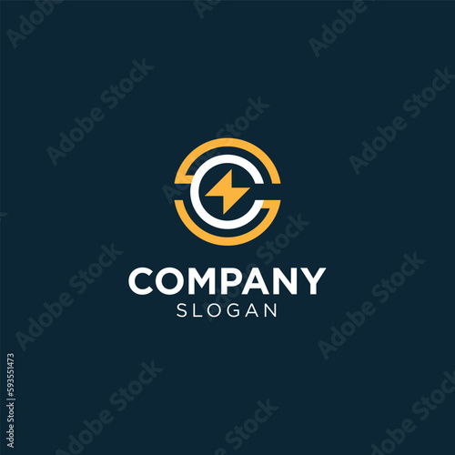 Modern Electric Logo design with SC or CS letter monogram