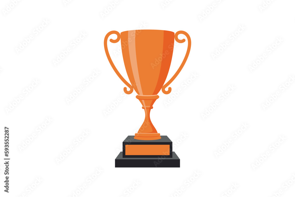 Icon trophy. bronze cup for third place. metal trophy for sport competition. vector illustration Icon trophy. bronze cup for third place. metal trophy for sport competition. vector illustration