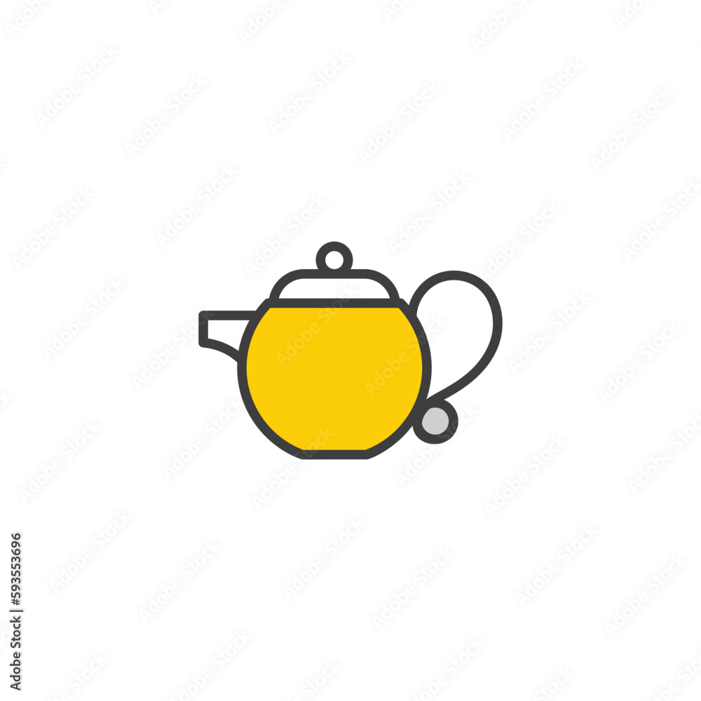 Obraz premium Tea Kettle icon design with white background stock illustration
