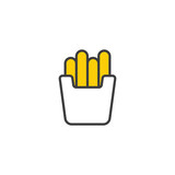 Fries icon design with white background stock illustration