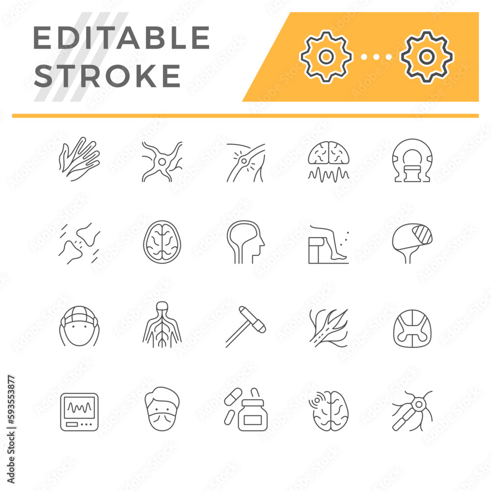 Set line icons of neurology Set line icons of neurology
