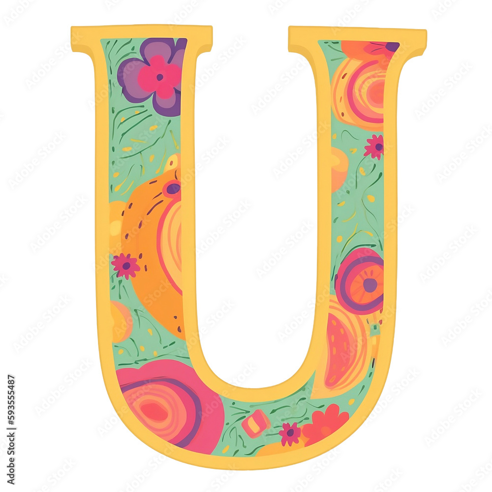 U letter, cute design_ Generative AI U letter, cute design_ Generative AI