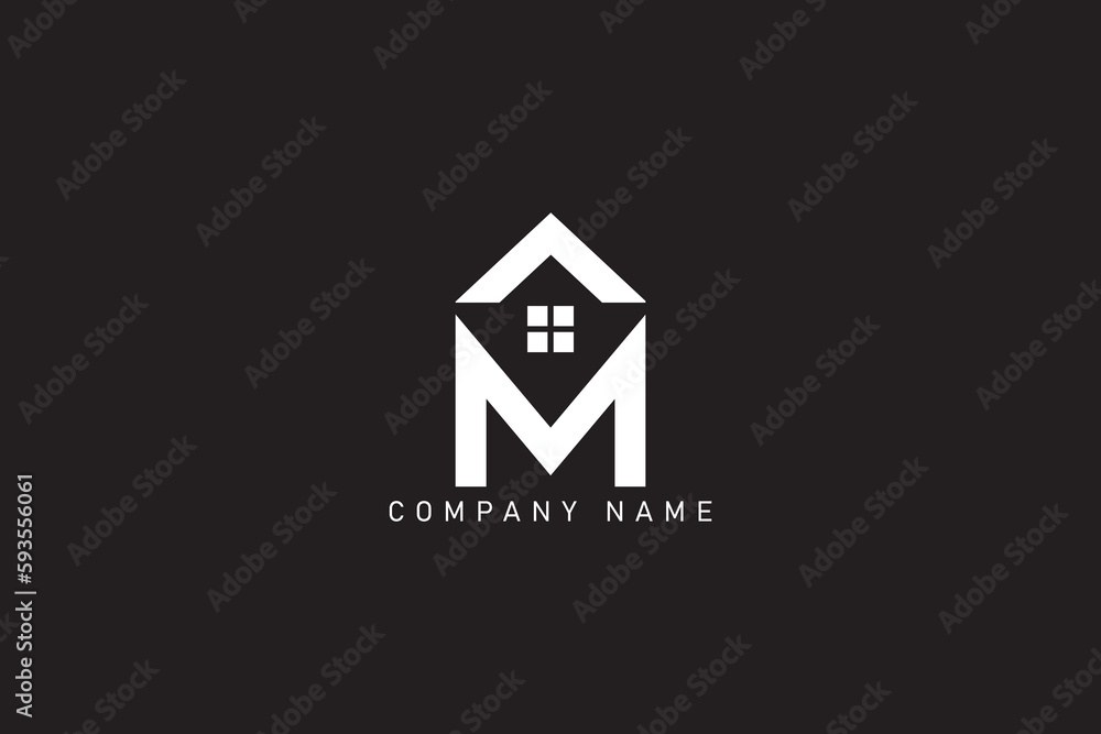 Fototapeta premium M and real Estate logo design 