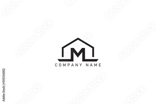 M and real Estate logo design 