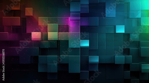 Fototapeta Naklejka Na Ścianę i Meble -  3d Rendering Abstract Background Of Multicolored Cubes
