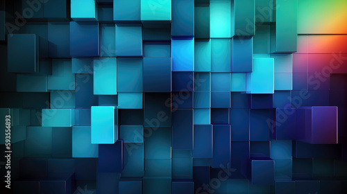 3d Rendering Abstract Background Of Multicolored Cubes
