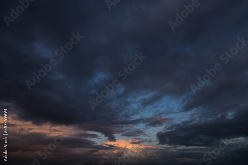 Epic Storm clouds, sky, blue dark clouds background texture, thunderstorm