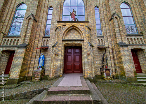 Built in 1912 in the neo-Gothic style  the Roman Catholic church of St. Anne in Krynki  Podlasie  Poland.
