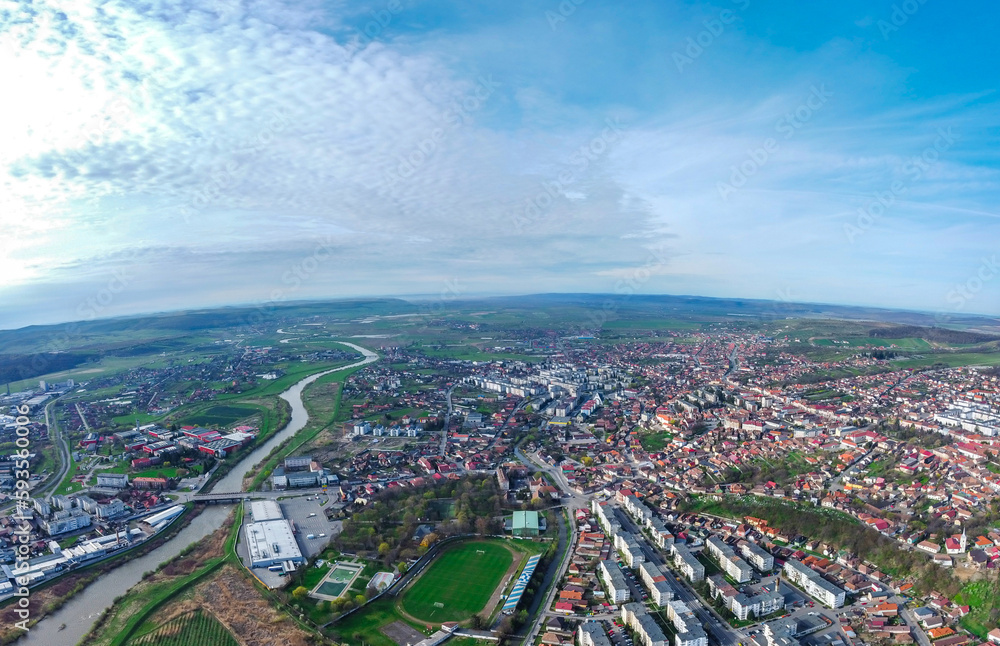 Reghin city - Romania seen from above