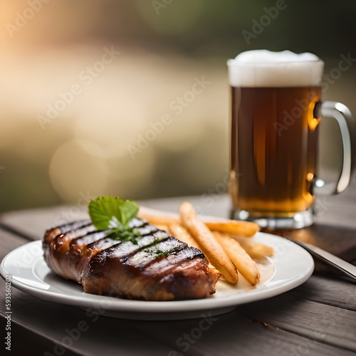 grilled meats and cold beer