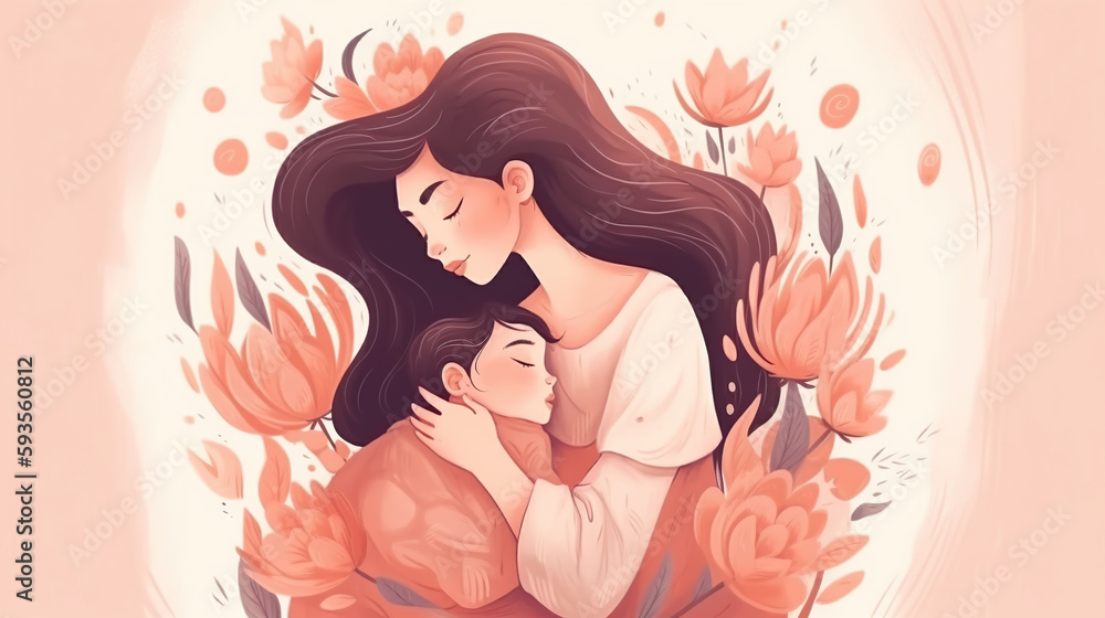 mom and son in a hug 4 AI genered mom and son in a hug 4 AI genered