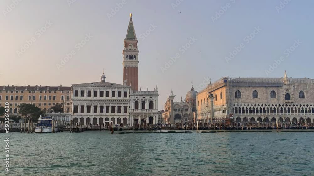 Venice St- Marks Square with Doges Palace and Bridge of Sighs from the grand canal. Venice St- Marks Square with Doges Palace and Bridge of Sighs from the grand canal.