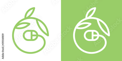 mouse cursor logo and leaves icon vector illustration