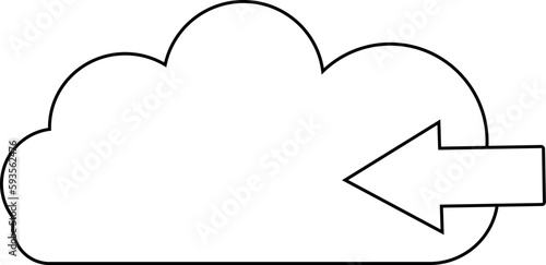 Cloud storage vector icon . illustration of an arrow