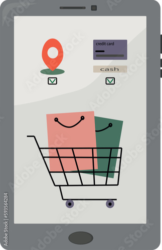 Online store icon. Shopping online