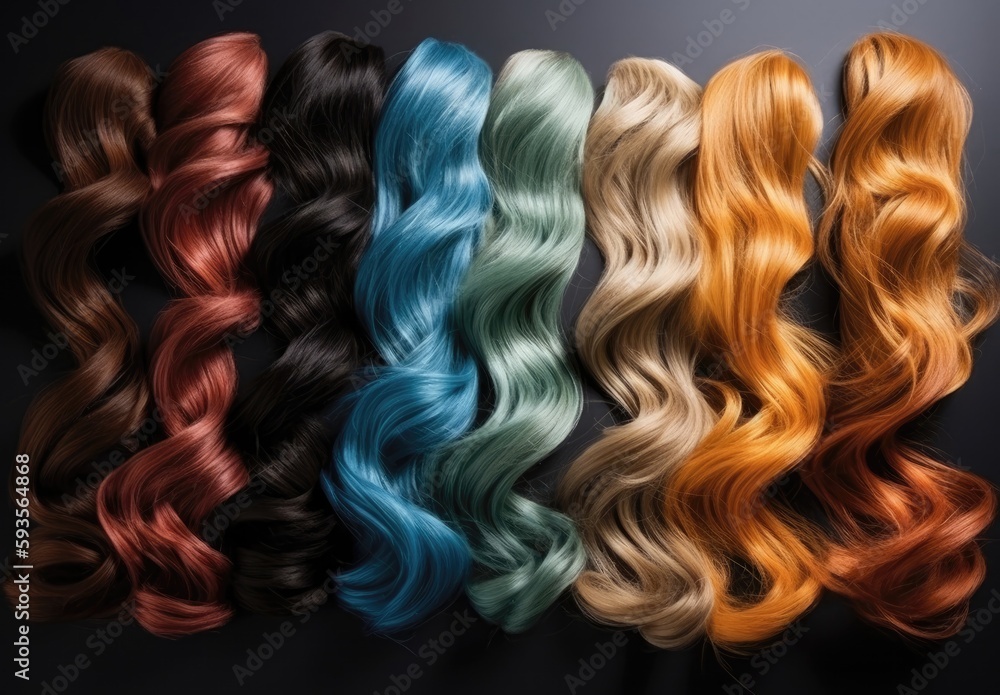 The Hair For Extensionof The Person Is Different Brown And Multicolored. Generative AI The Hair For Extensionof The Person Is Different Brown And Multicolored. Generative AI