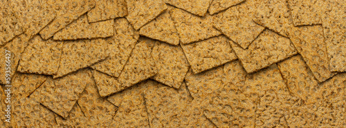 Photos a heap of crispbread for banner, panorama or border