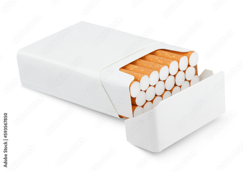 Open pack of cigarettes isolated on transparent background Open pack of cigarettes isolated on transparent background