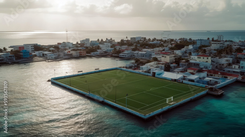 Soccer Field For Maldives Cricket Team. Generative AI