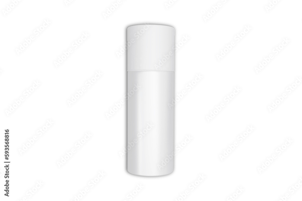 Spray bottle mockup. Aerosol can, cylinder deodorant. Aluminum metal container blank for freshener. Realistic antiperspirant tin or hairspray tin mock up. Metallic tube with plastic cap.3d rendering. Spray bottle mockup. Aerosol can, cylinder deodorant. Aluminum metal container blank for freshener. Realistic antiperspirant tin or hairspray tin mock up. Metallic tube with plastic cap.3d rendering.