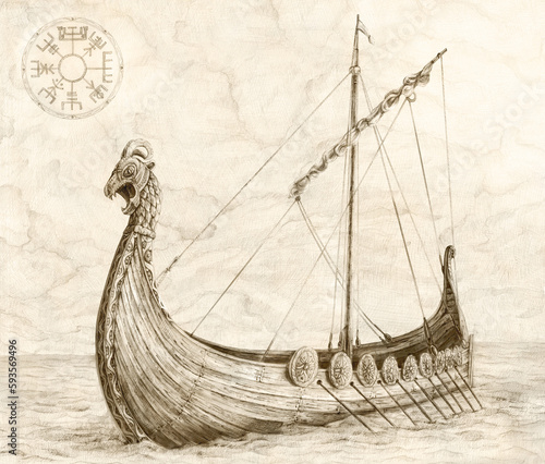 Viking ship. (ID: 593569496)