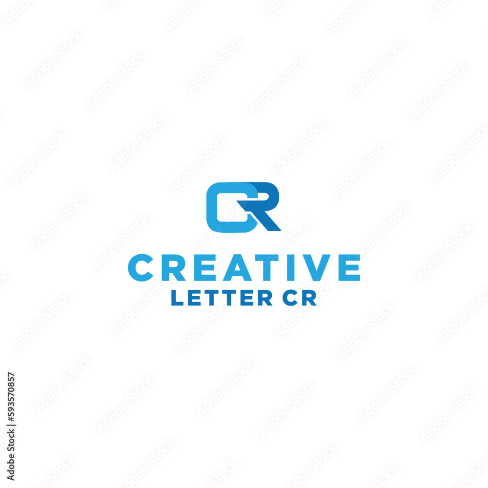 Logo letter CR, C, R creative design initials Abstract design - Vector