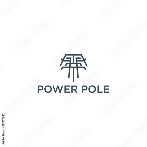 tower line minimalist logo vector icon illustration