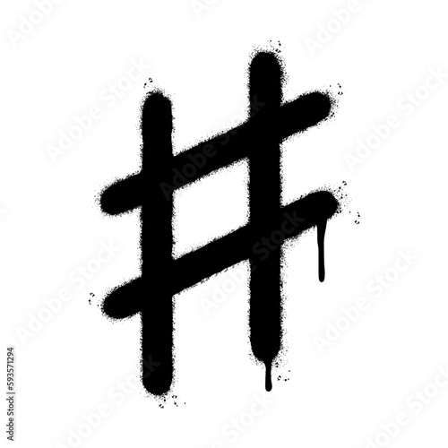 Spray Painted Graffiti sharp Sprayed isolated with a white background. graffiti Note music icon with over spray in black over white.