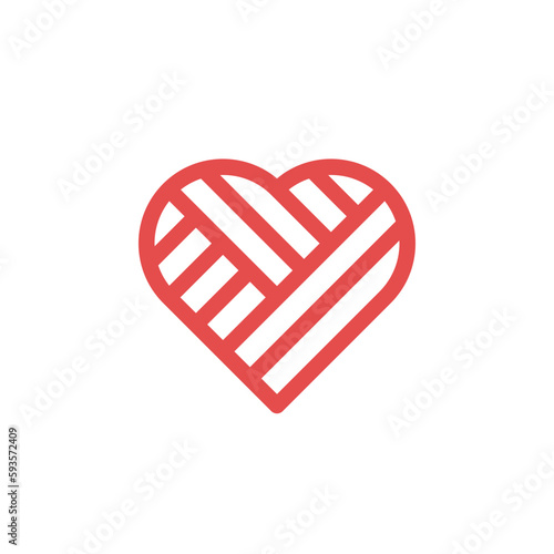 Love and family logo - three different parts make whole heart symbol