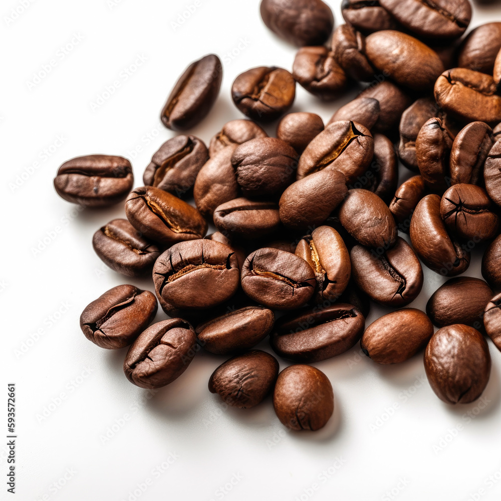 Naklejka premium raosted coffee beans, AI generated image