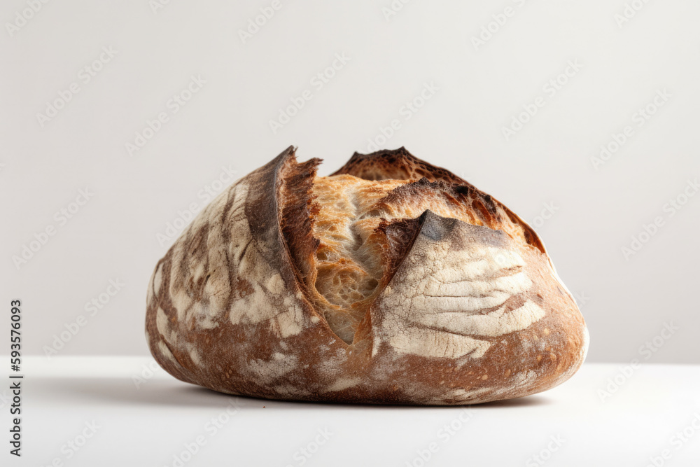 A sourdough isolated on white. AI generative image. A sourdough isolated on white. AI generative image.