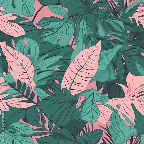 botanical opportunity organize, come full circle for organize and upgrade, with plant establishment for prints and weaved works of craftsmanship . Seamless pattern, AI Generated