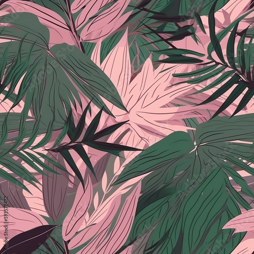 botanical opportunity organize, come full circle for organize and overhaul, with plant establishment for prints and weaved works of craftsmanship . Seamless pattern, AI Generated