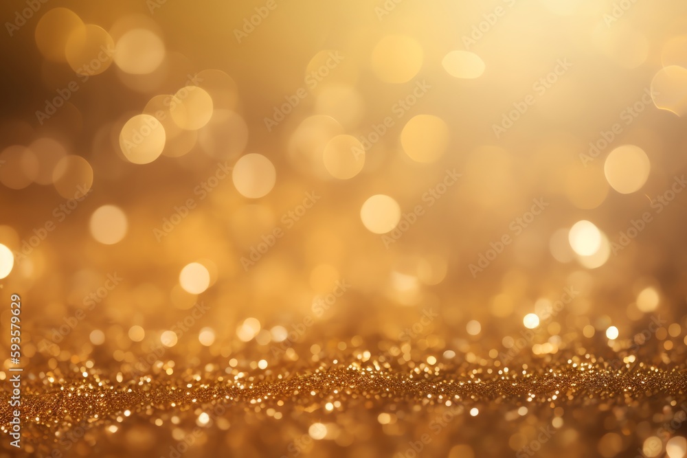 Gold glitter bokeh background. Generative AI