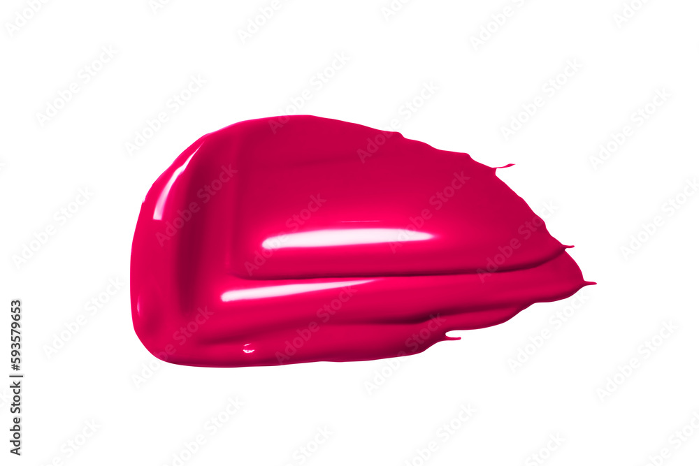 Smear of lipstick, lip gloss, paint, pink. Isolated on a white background.