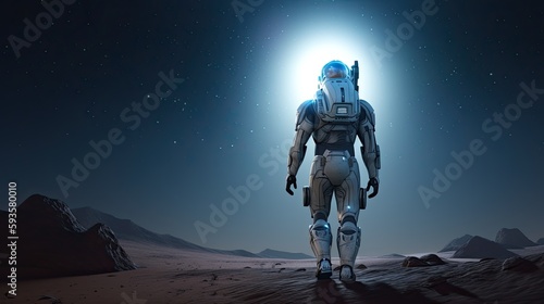 Astronaut in space suit Generative AI © Krtola 