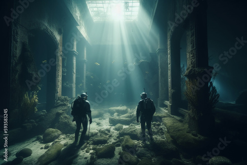 Exploring the Ancient Sunken Ruins: Divers Beneath the Waves
