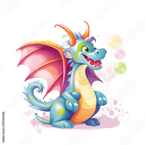 Cute and Colorful Dragon Cliparts  Generative AI