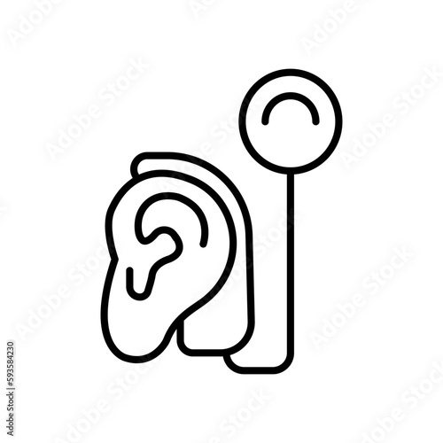 Cybernetics, cochlear implant vector illustration. Simple line style for web and app.