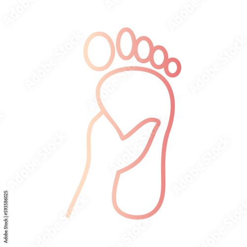 foot massage pedicure gradient outline icon vector illustration
