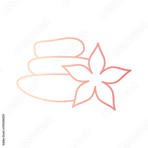 flower with stones gradient outline icon vector illustration
