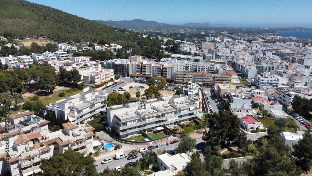 view of the city Santa Eularia in Ibiza