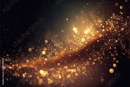 sparkling golden glitter particle wallpaper with dazzling effect generative ai