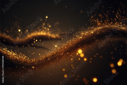 magical golden glittering particles wallpaper for a dreamy look generative ai