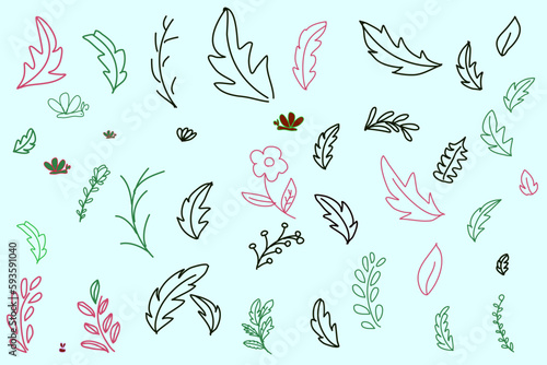 line drawings, leaves, various forms For making gift wrapping paper, patterns on socks, bed sheets, pillow cases, scarves, clothing patterns, bags, handkerchiefs Or make book covers, curtains, pattern