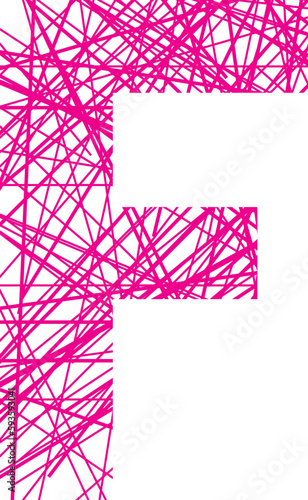 Letter and number Scribble Line Art